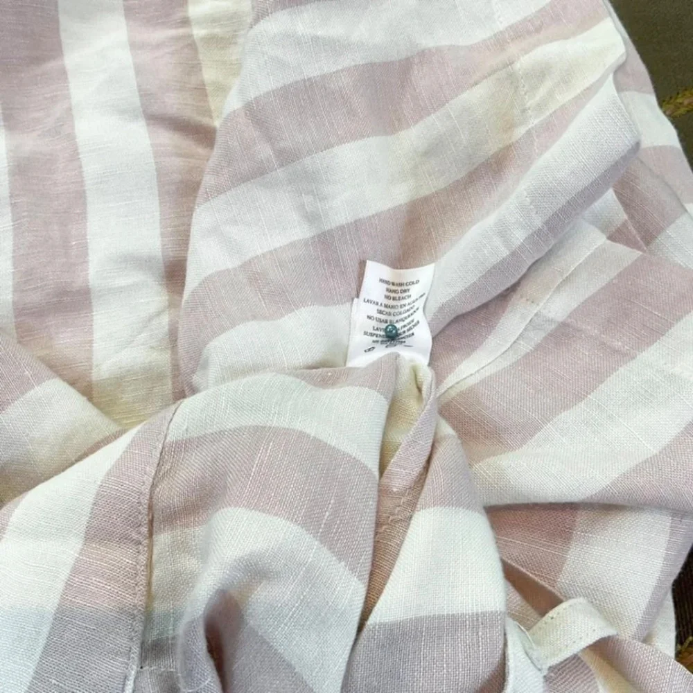 Rails Shorts Striped Rayon Linen Belted High Rise Pink White (M)